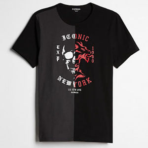 Express skull lion graphic tee